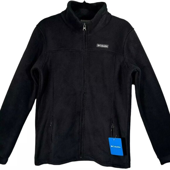 Columbia Youth Boy's/Girl's Full Zip Fleece Jacket Size 18-20 (XL) Solid Black - Picture 2 of 8